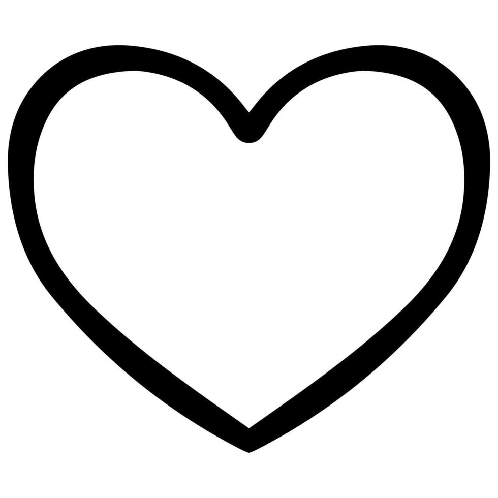 coração forma Preto esboço ícone placa símbolo do amor elemento para decoração feliz feriado vetor iluatração