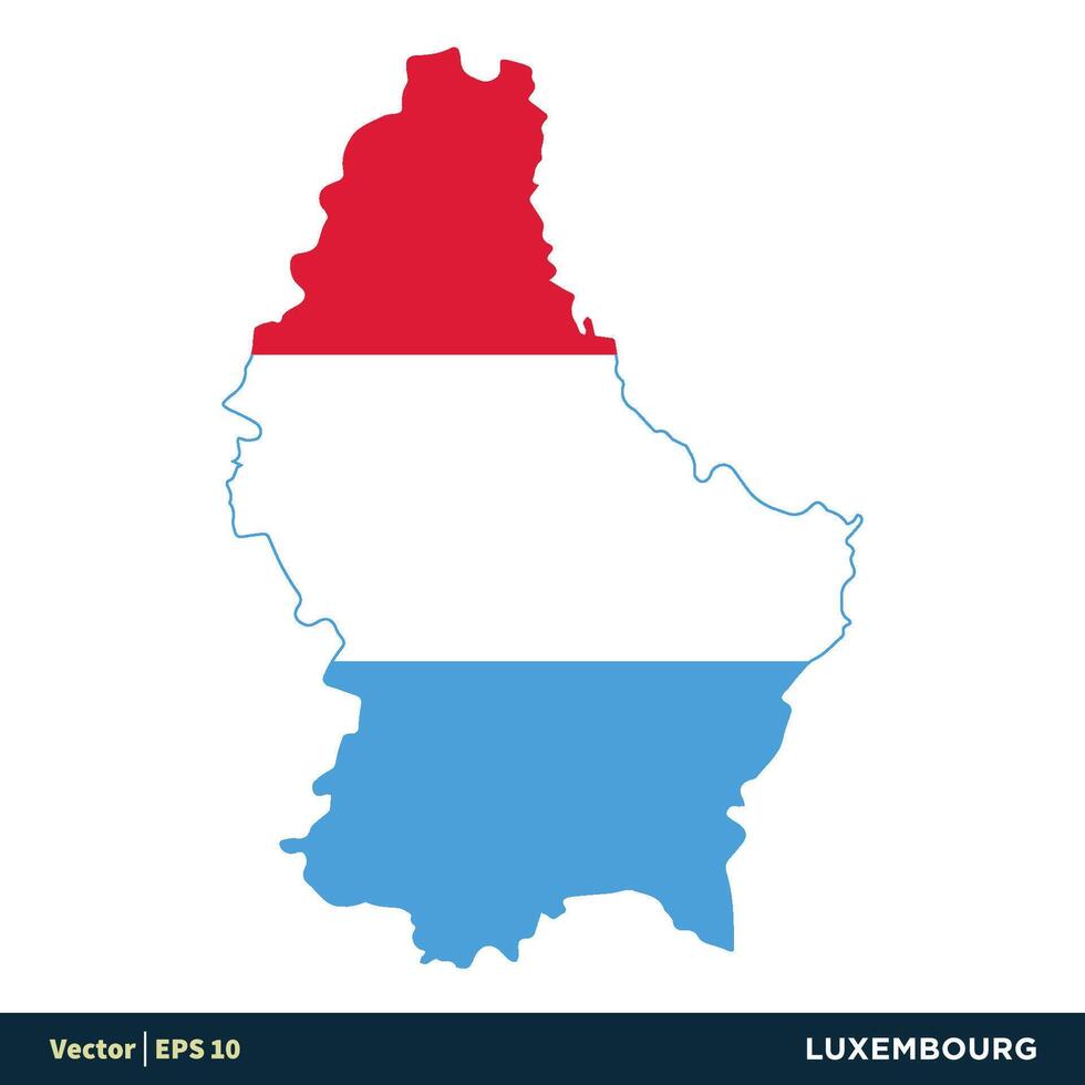 Luxemburgo - Europa países mapa e bandeira vetor ícone modelo ilustração Projeto. vetor eps 10.
