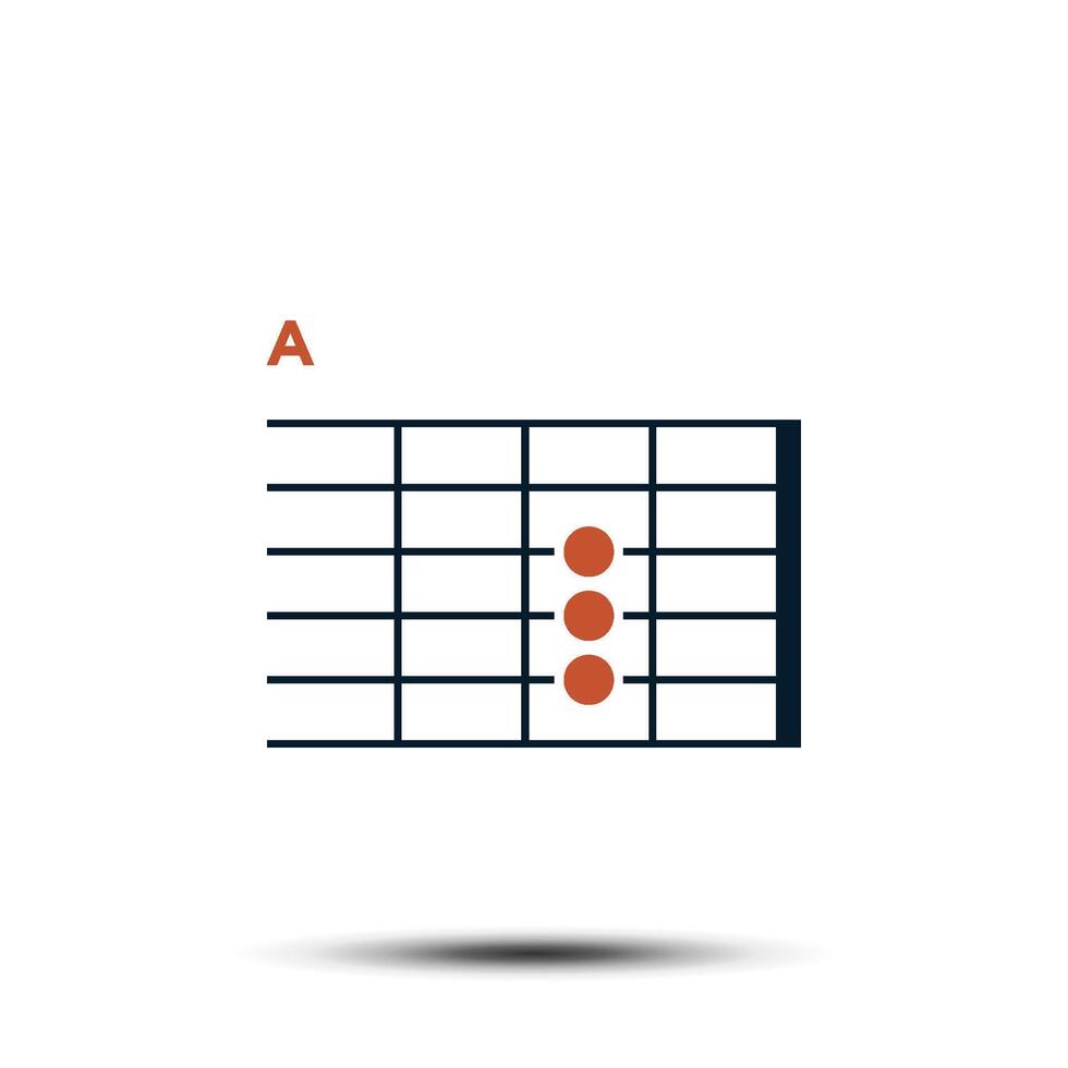 a, básico guitarra acorde gráfico ícone vetor modelo