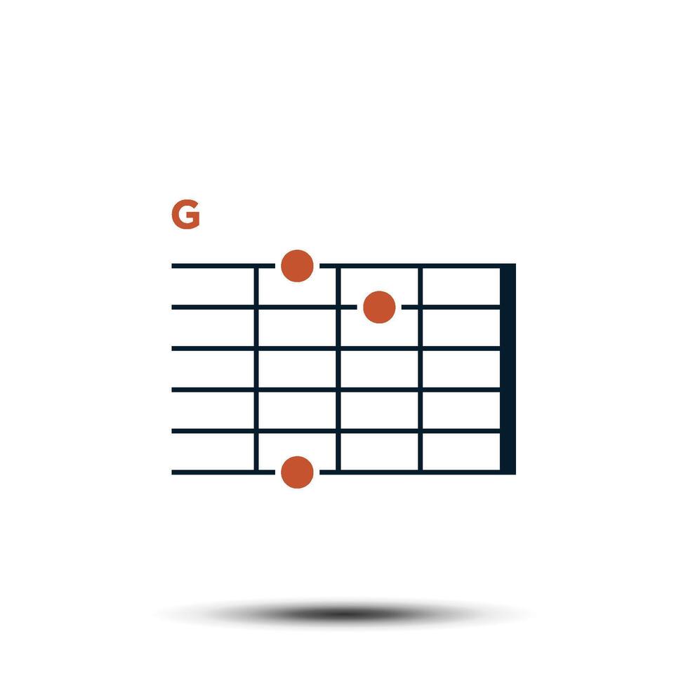 g, básico guitarra acorde gráfico ícone vetor modelo