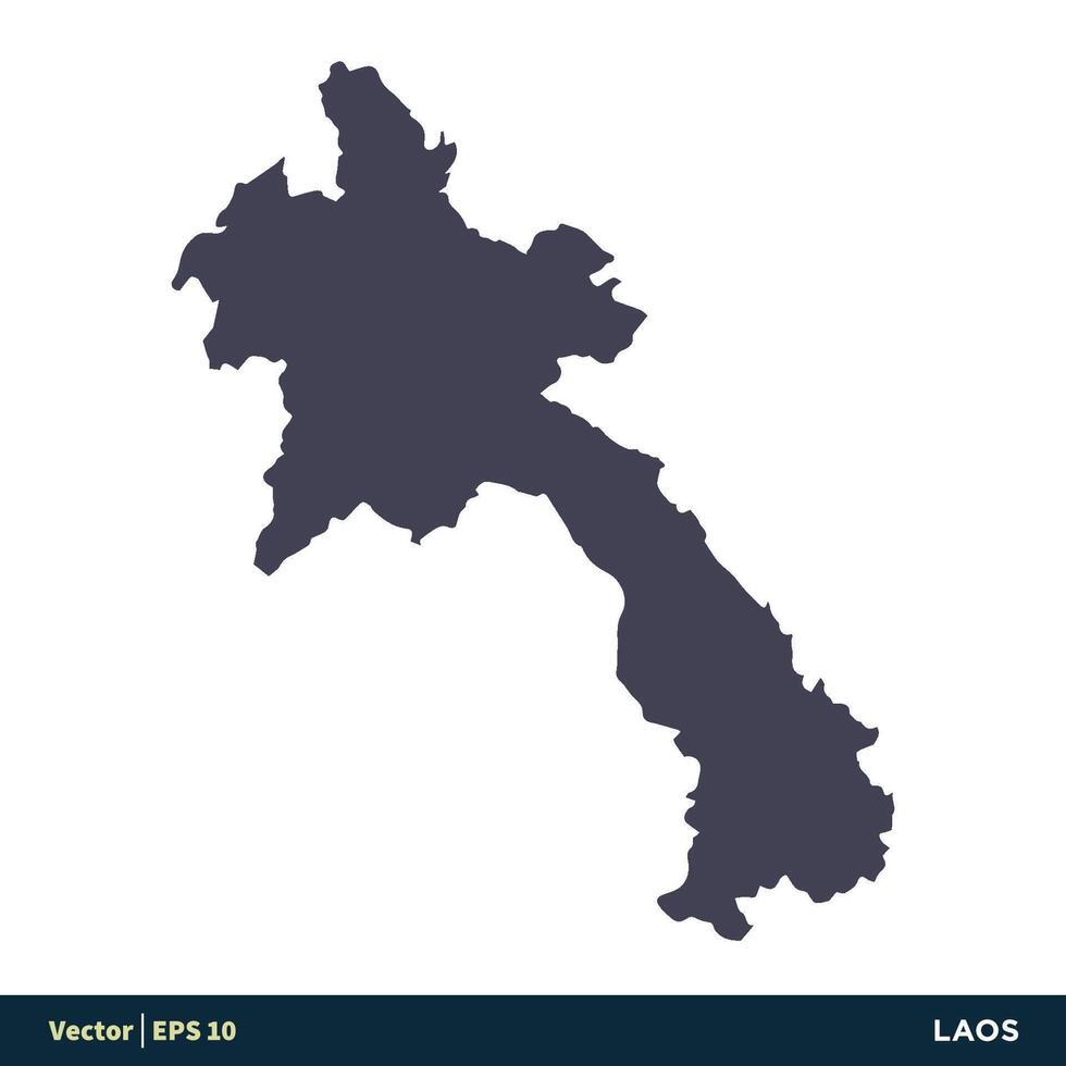 Laos - Ásia países mapa ícone vetor logotipo modelo ilustração Projeto. vetor eps 10.