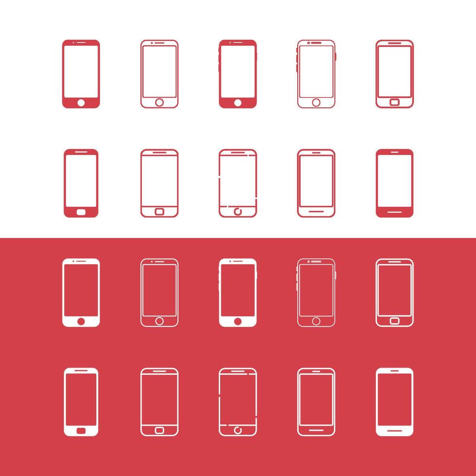 conjunto Smartphone ícone vetor logotipo modelo. na moda dispositivo ilustração Projeto.