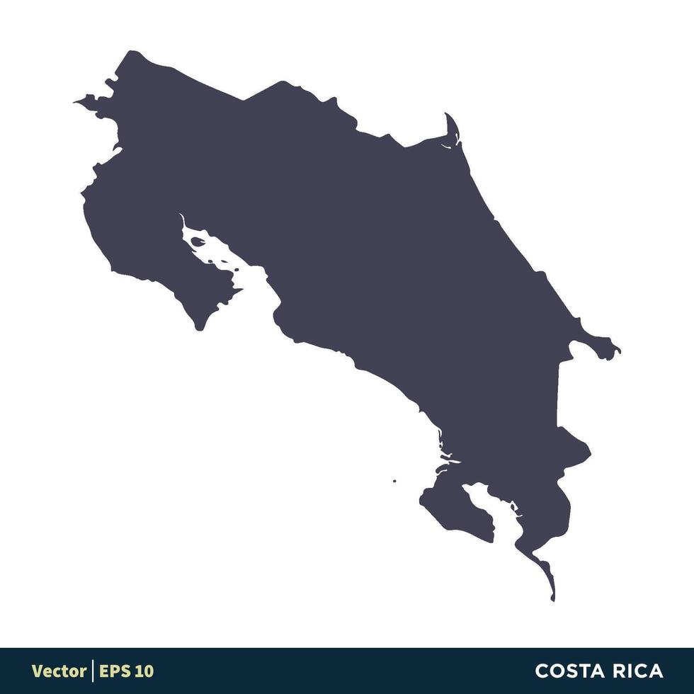costa rica - norte América países mapa ícone vetor logotipo modelo ilustração Projeto. vetor eps 10.