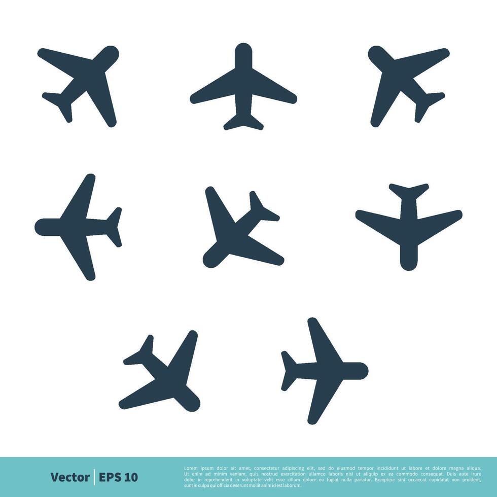 conjunto avião ícone vetor logotipo modelo ilustração Projeto. vetor eps 10.