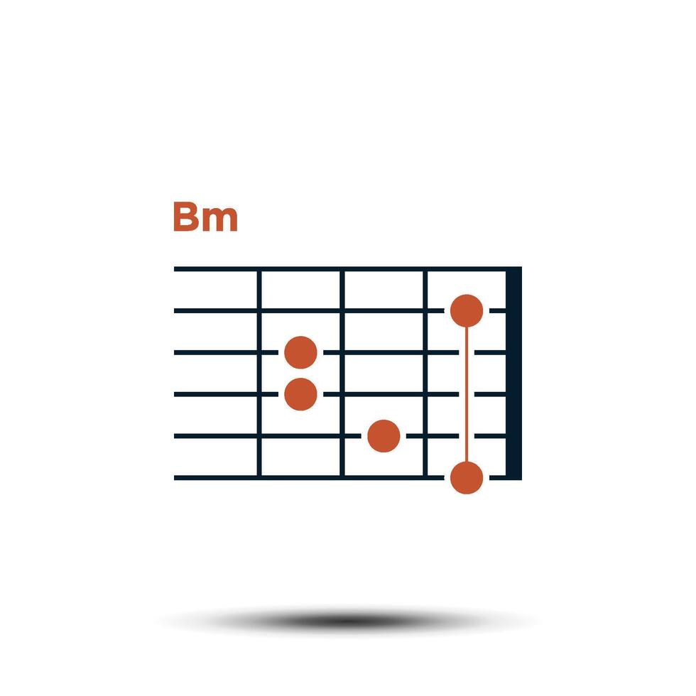 bm, básico guitarra acorde gráfico ícone vetor modelo