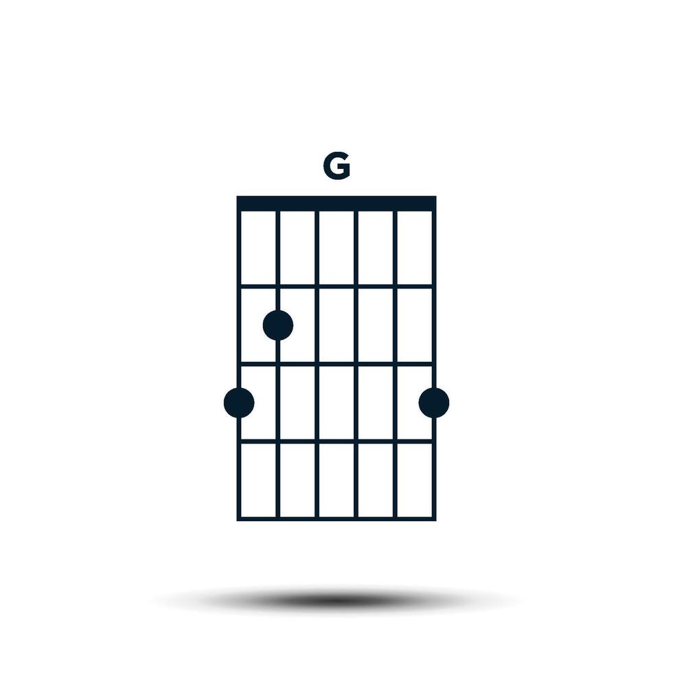 g, básico guitarra acorde gráfico ícone vetor modelo