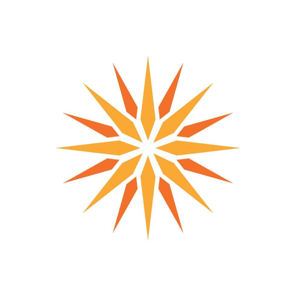 brilho do sol ícone vetor logotipo modelo