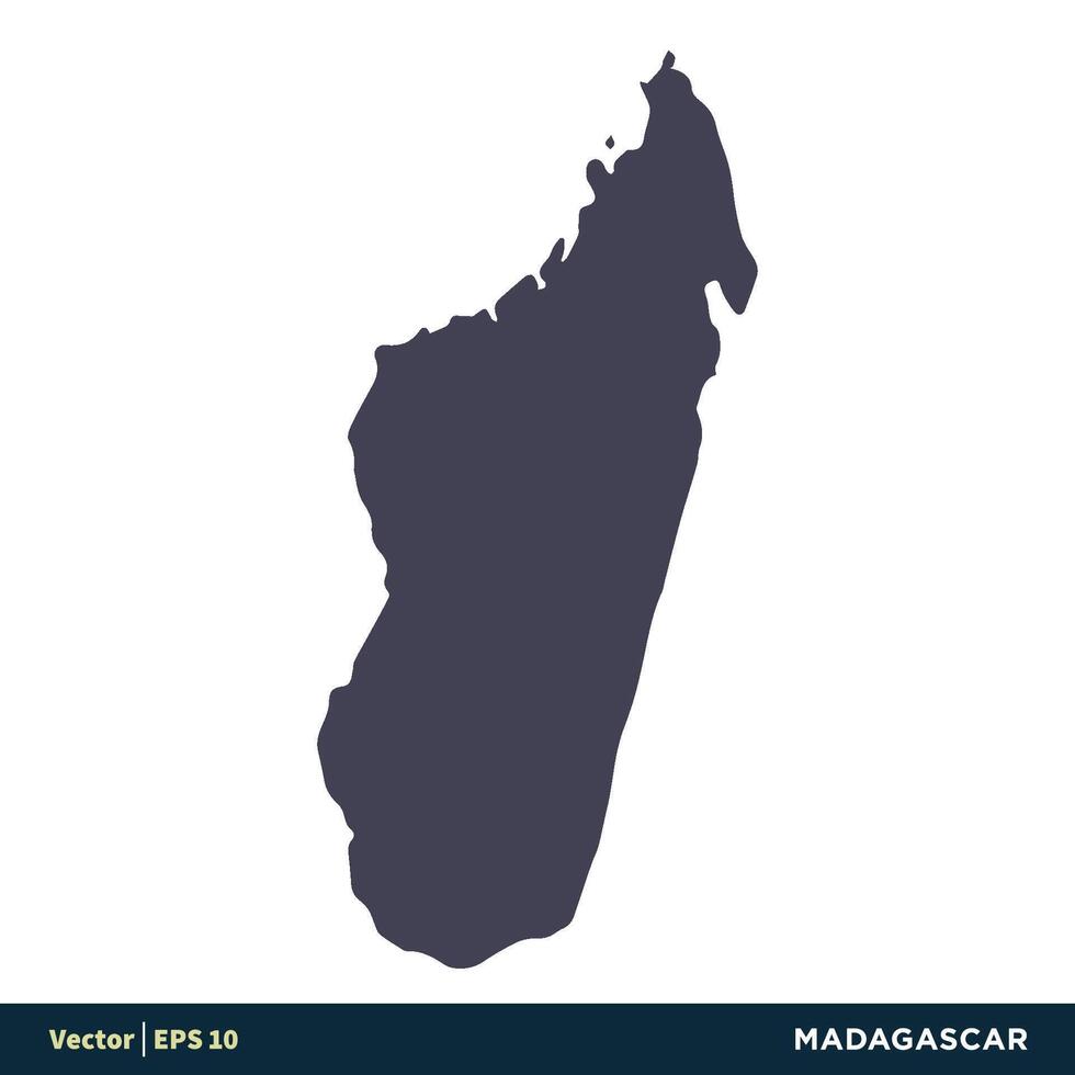 Madagáscar - África países mapa ícone vetor logotipo modelo ilustração Projeto. vetor eps 10.