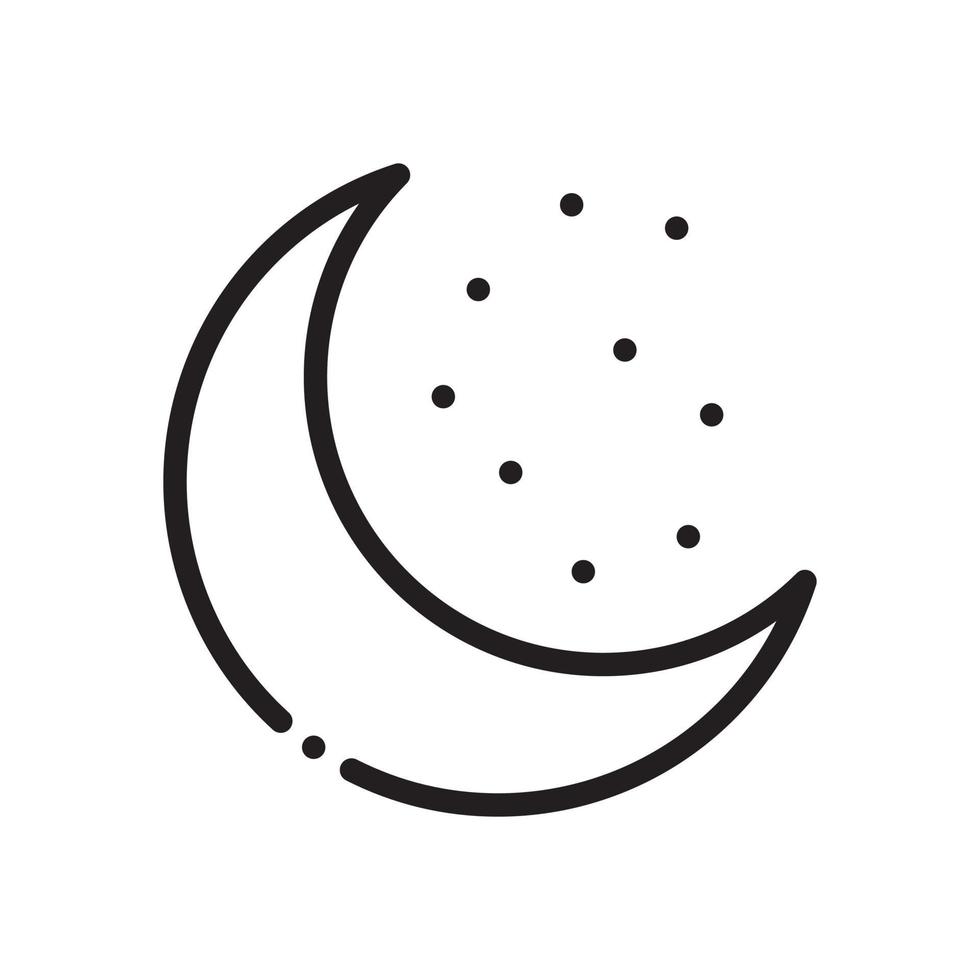 ícone da linha da lua vetor