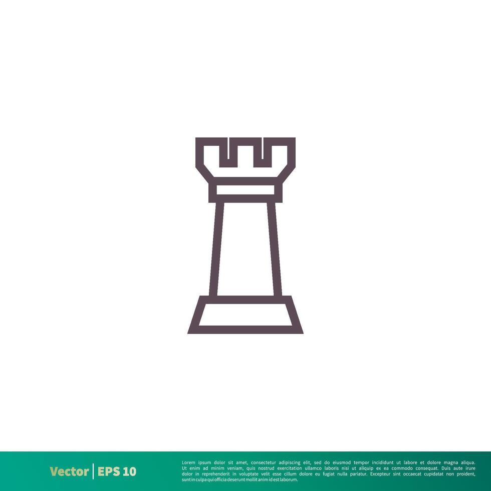 torre xadrez ícone vetor logotipo modelo ilustração Projeto. vetor eps 10.