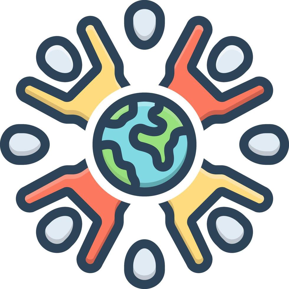 vetor cor ícone para global comunidade