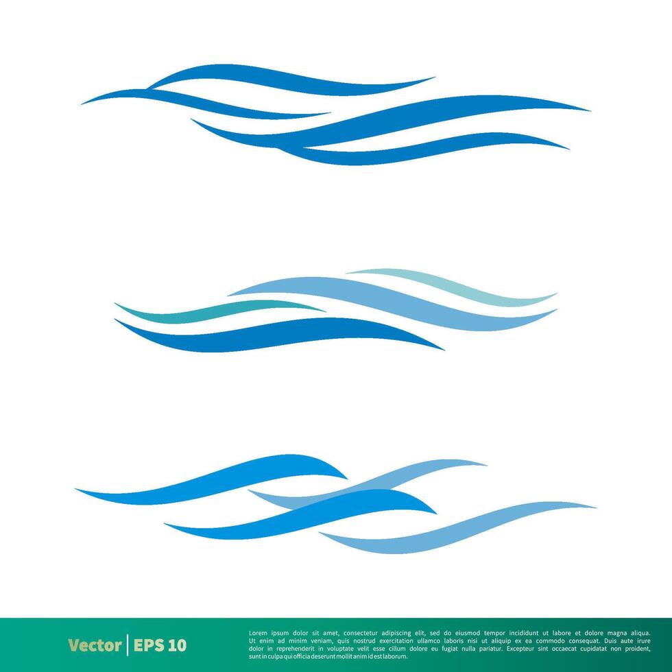 conjunto onda água ou fumaça fogo chama ícone vetor logotipo modelo ilustração Projeto eps 10.
