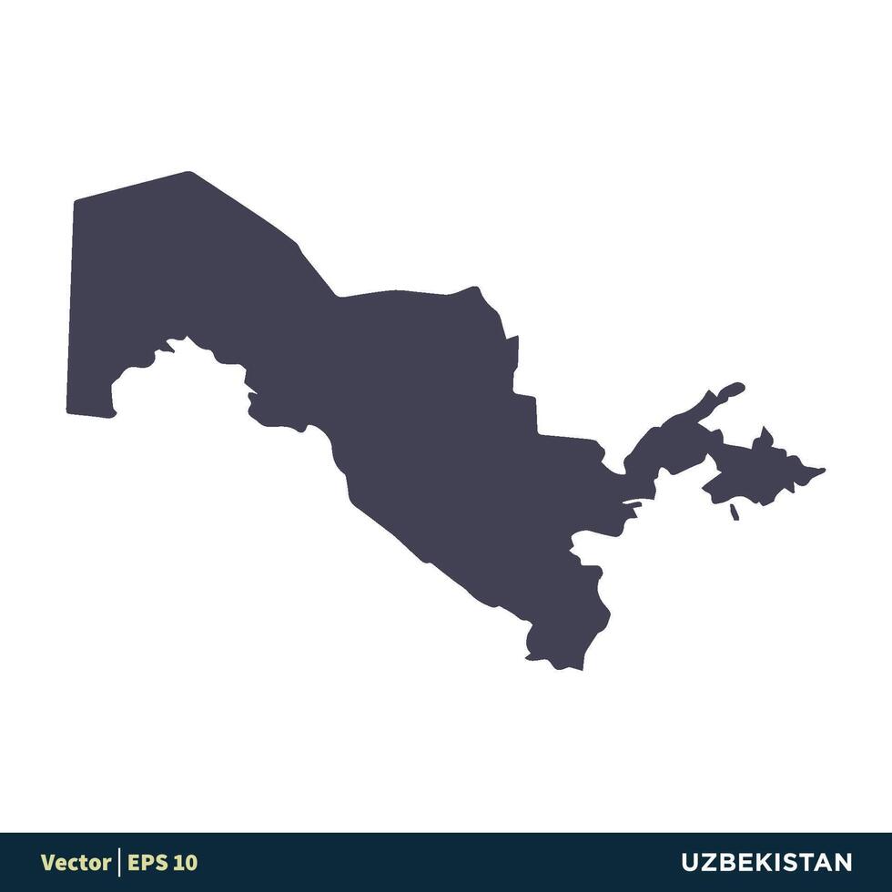 uzbequistão - Ásia países mapa ícone vetor logotipo modelo ilustração Projeto. vetor eps 10.