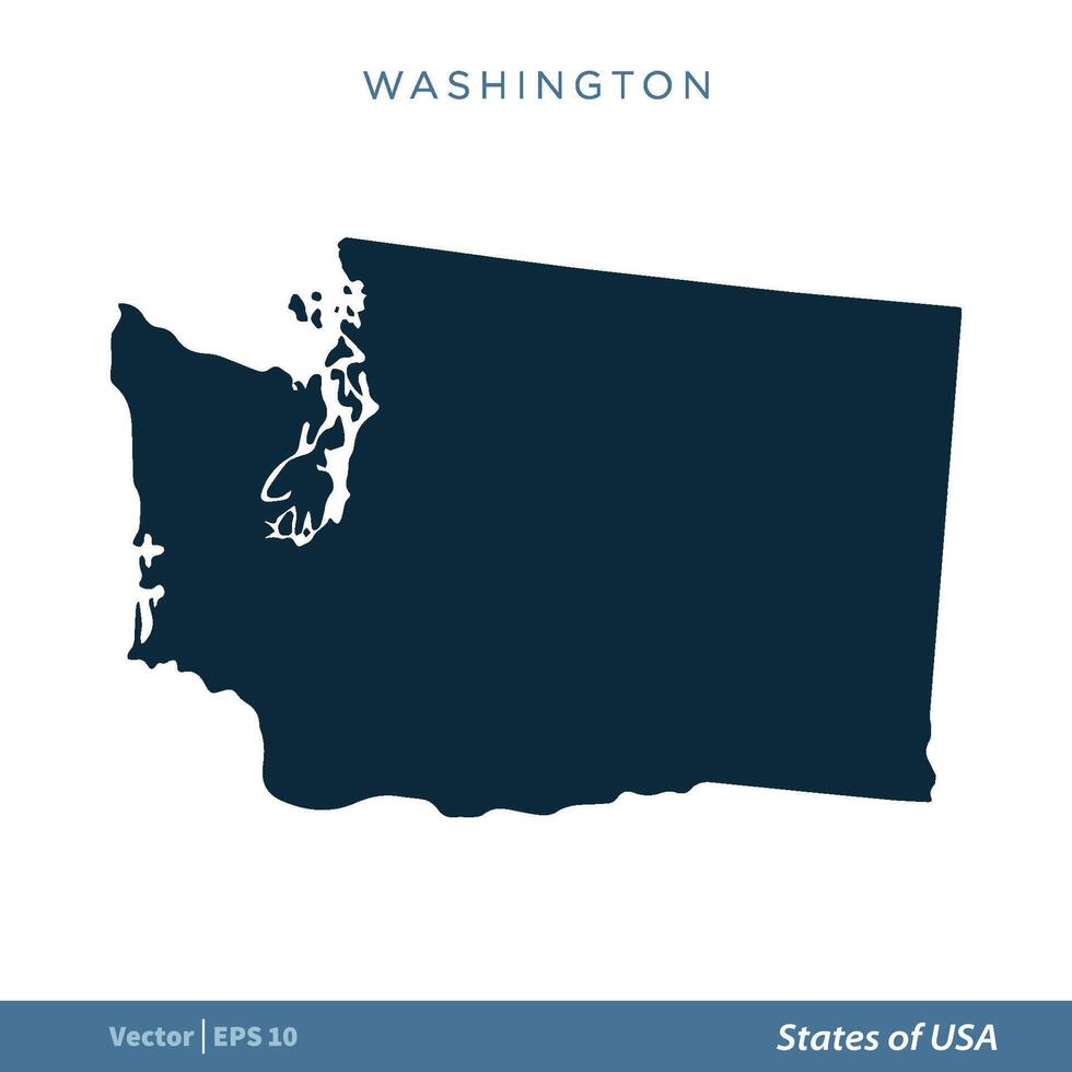 Washington - estados do nos mapa ícone vetor modelo ilustração Projeto. vetor eps 10.