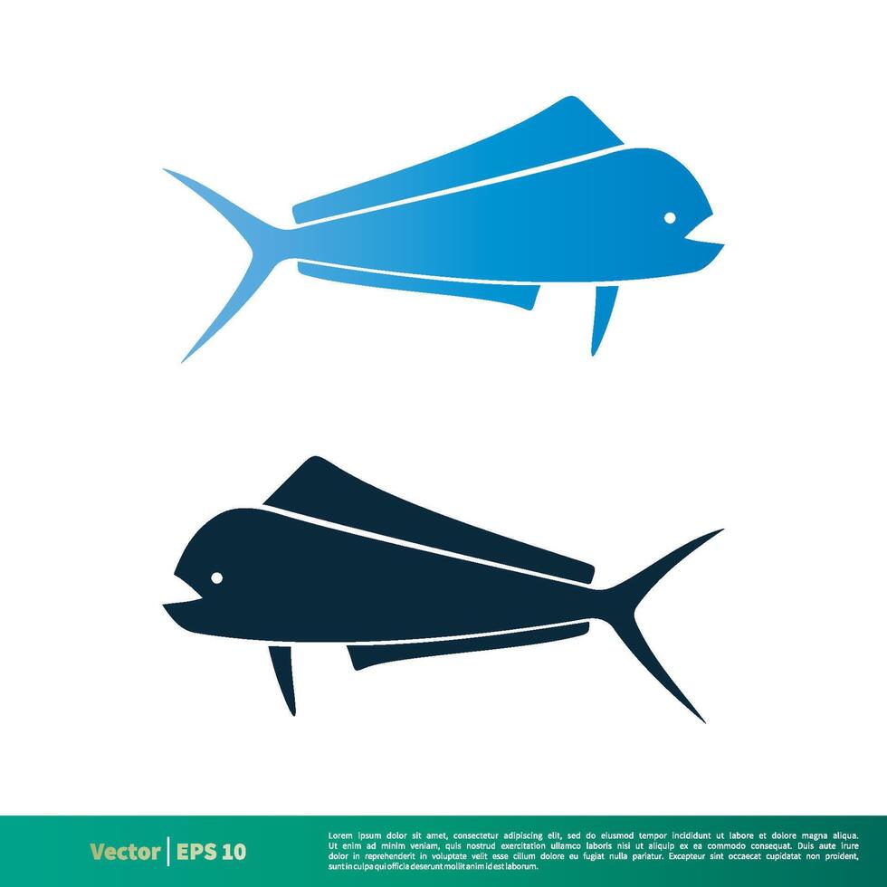 azul dorado peixe ícone vetor logotipo modelo ilustração Projeto. vetor eps 10.
