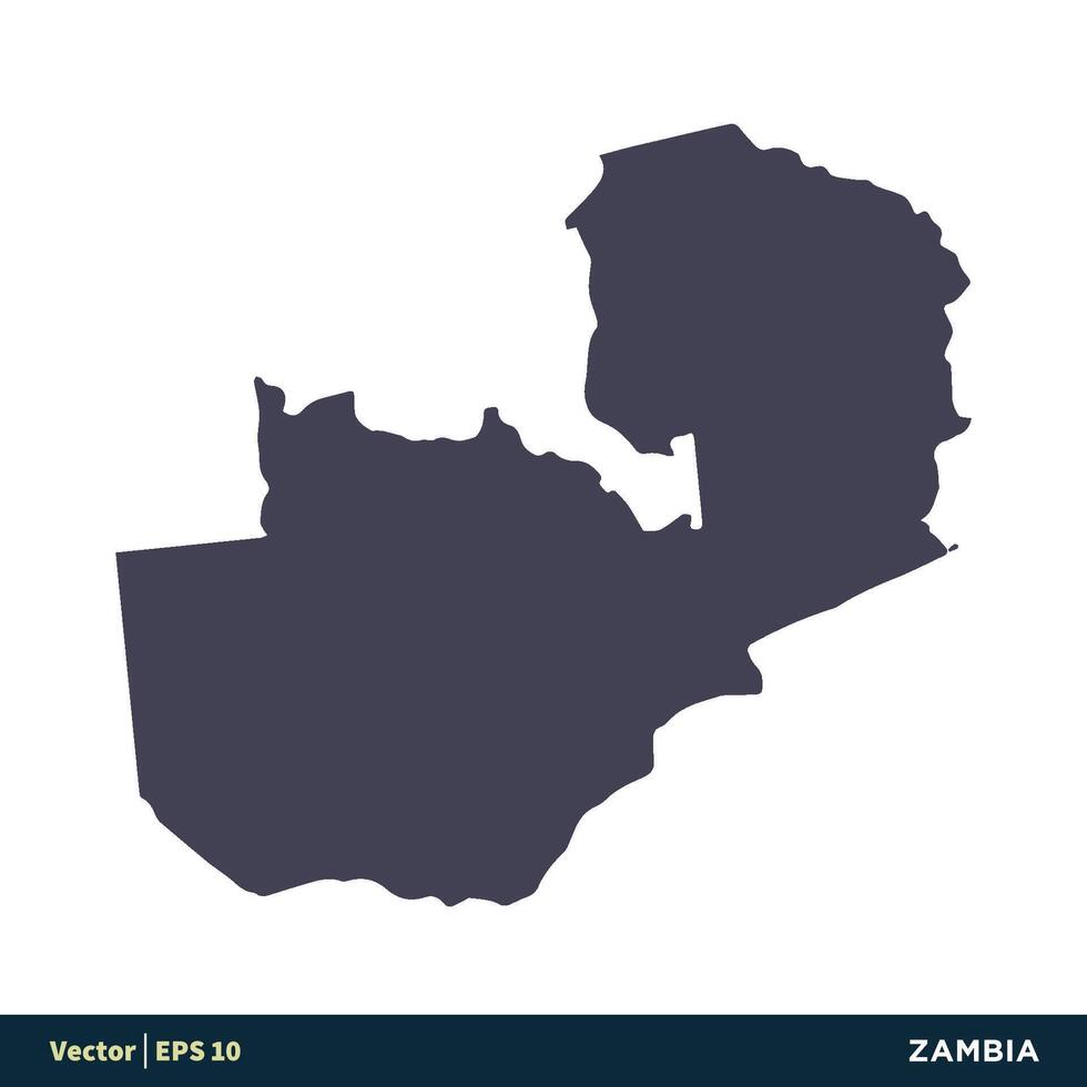 Zâmbia - África países mapa ícone vetor logotipo modelo ilustração Projeto. vetor eps 10.