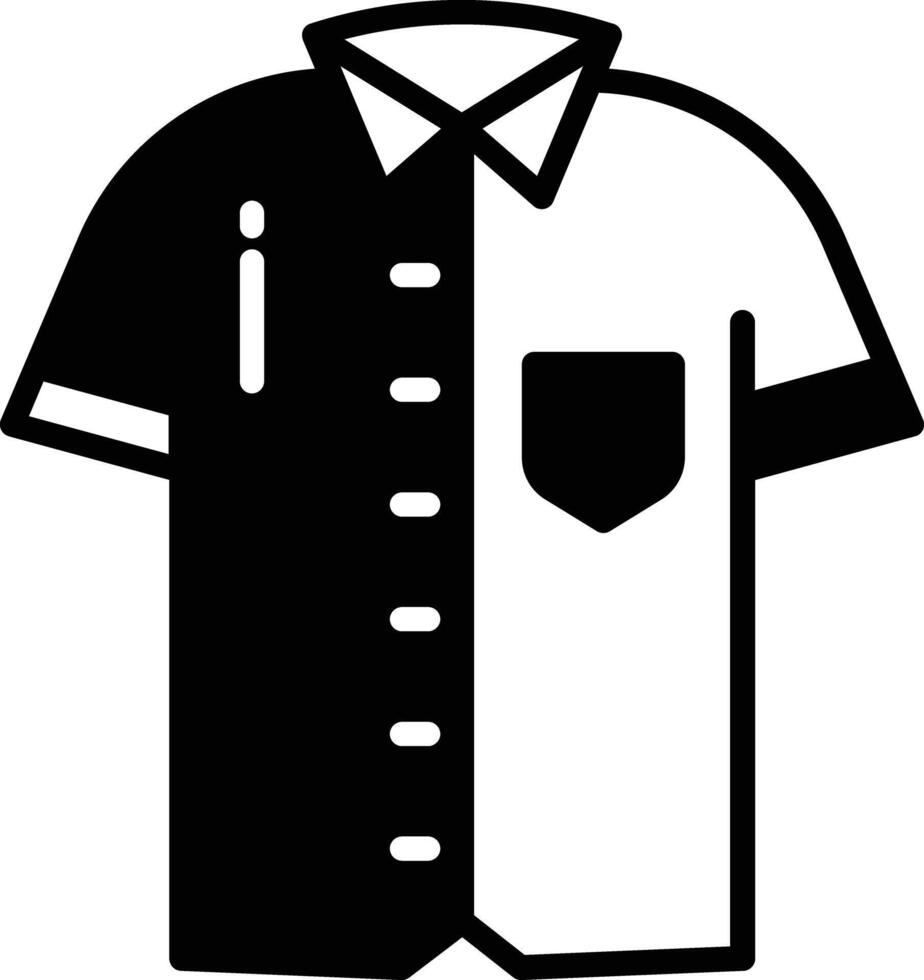 camisa glifo e linha vetor ilustração