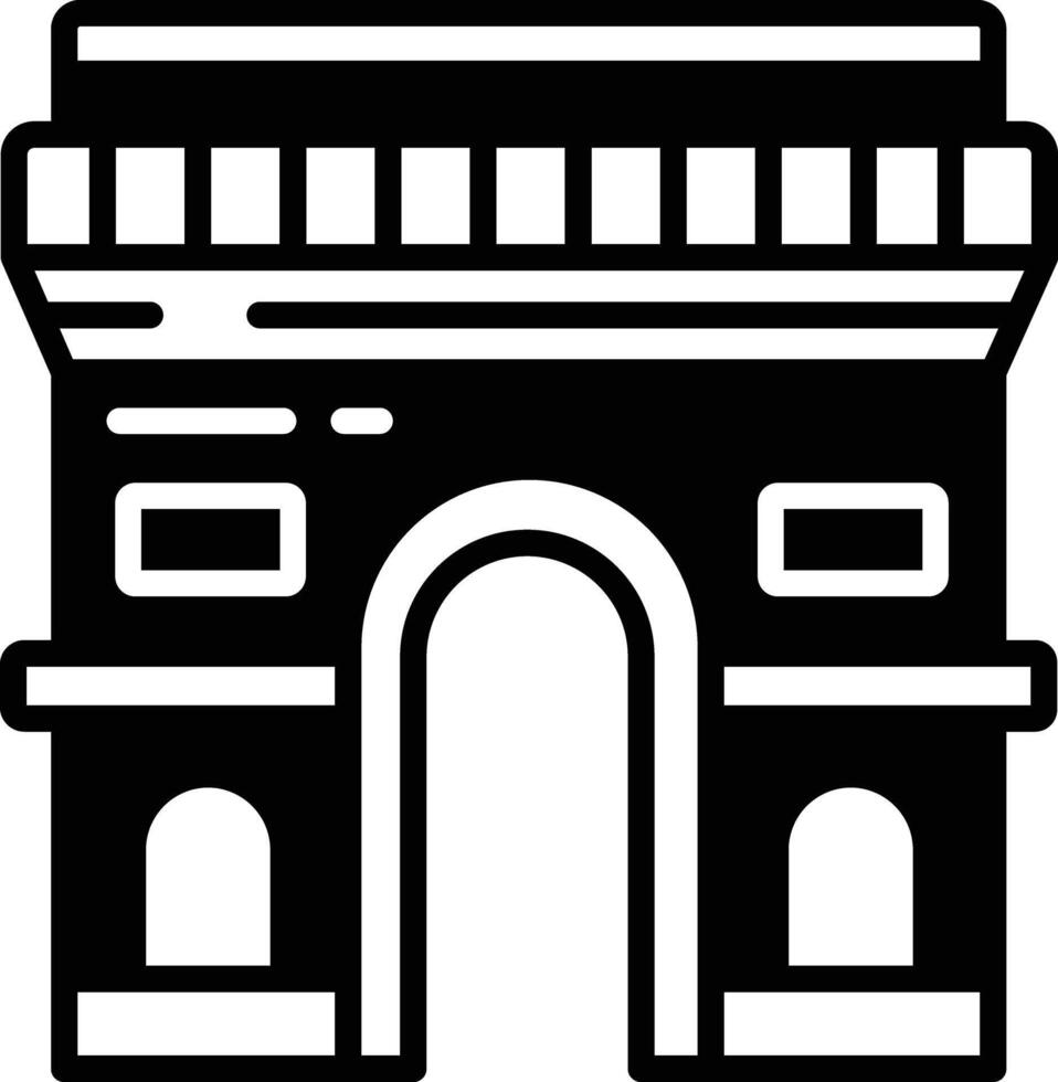 arco de triomphe. glifo e linha vetor ilustração