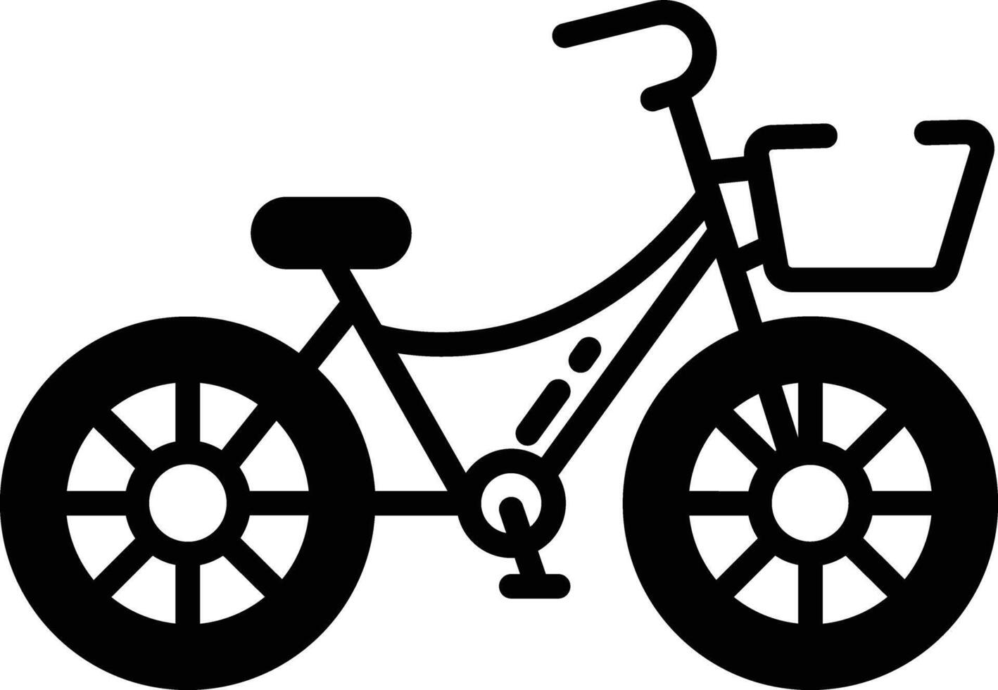 bicicleta glifo e linha vetor ilustração