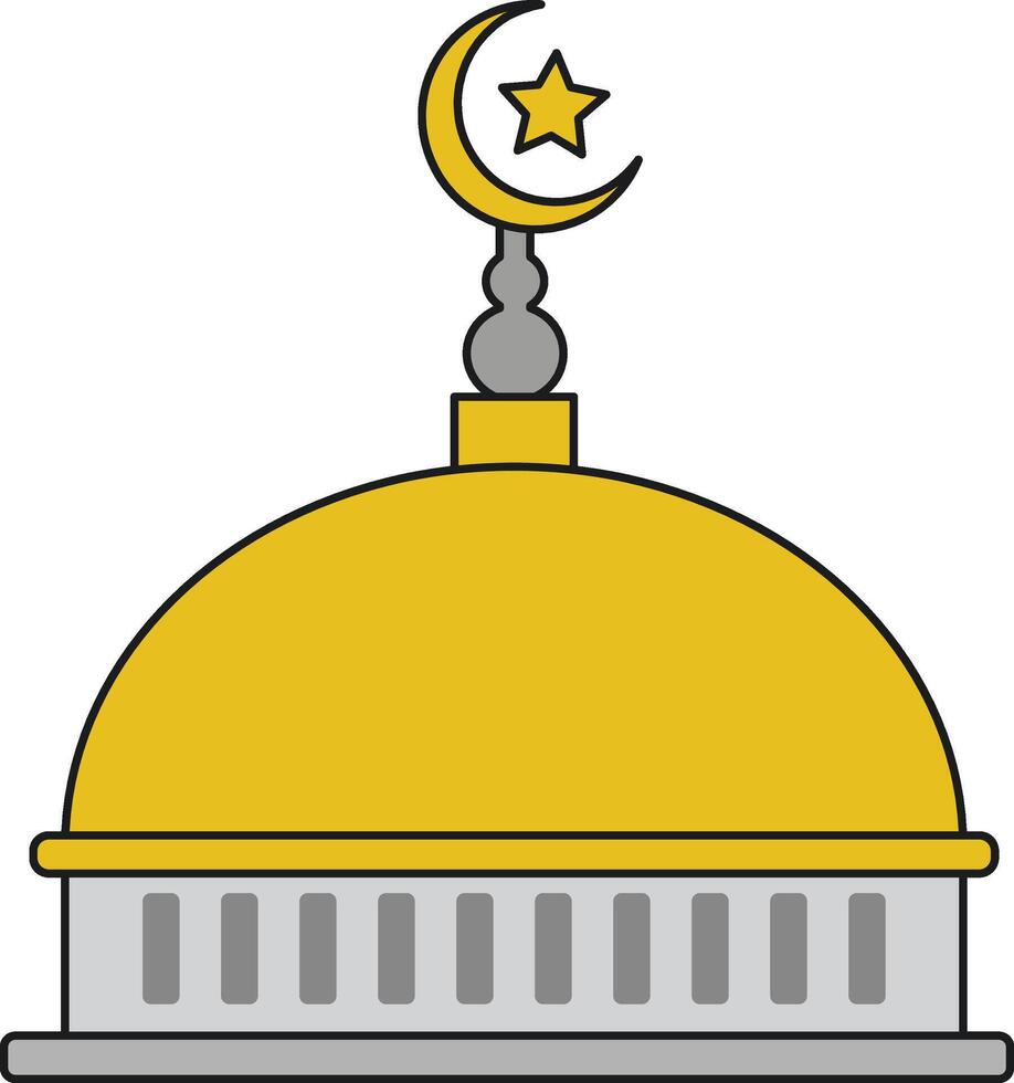crescente lua e cúpula ícone. islâmico religião cultura e crença tema vetor