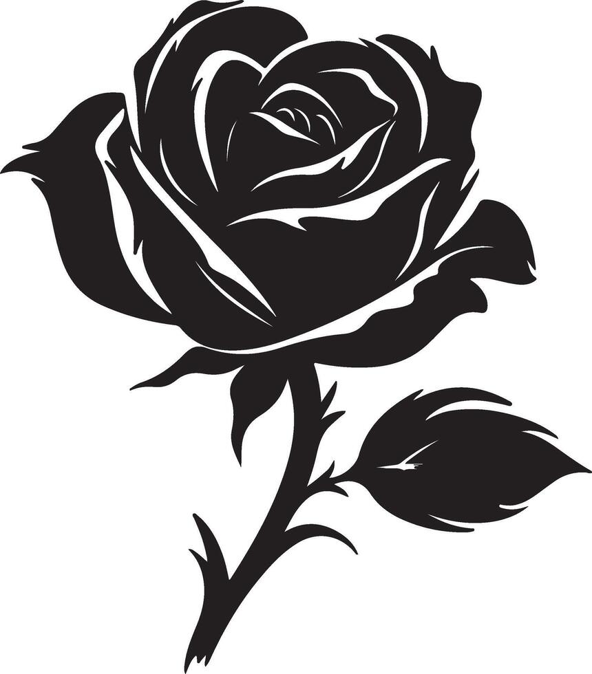 rosa flor silhueta vetor ilustração branco fundo