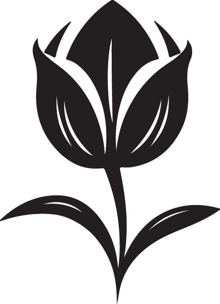 tulipa flor silhueta vetor ilustração branco fundo