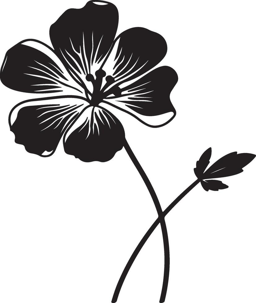 gerânio flor silhueta vetor ilustração branco fundo