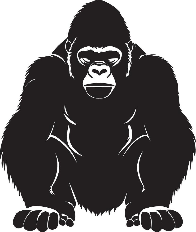 gorila silhueta vetor ilustração branco fundo