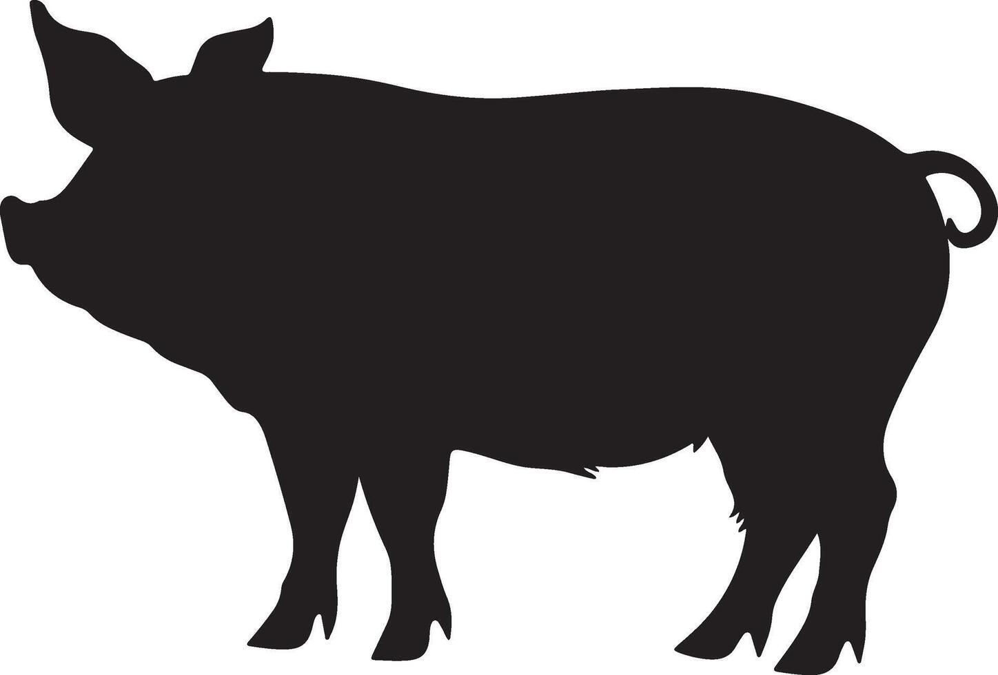 porco silhueta vetor ilustração branco fundo