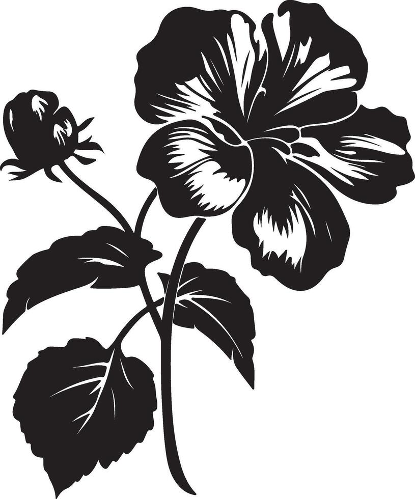 begônia flor silhueta vetor ilustração branco fundo