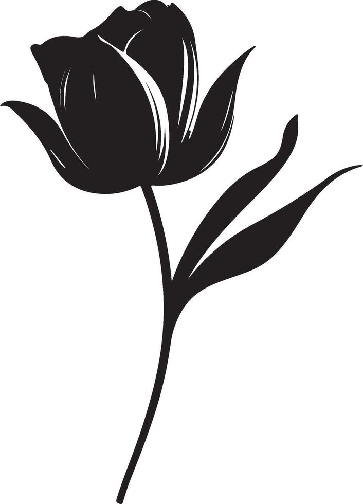 tulipa flor silhueta vetor ilustração branco fundo