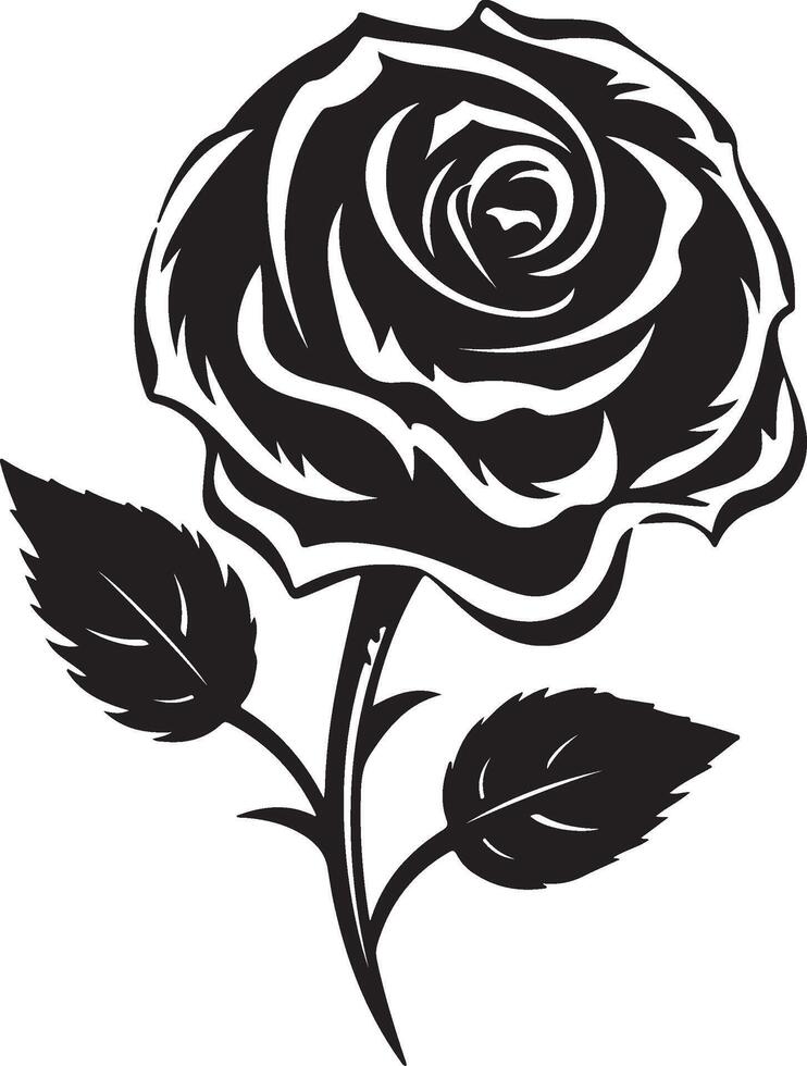 rosa flor silhueta vetor ilustração branco fundo