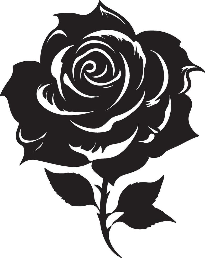 rosa flor silhueta vetor ilustração branco fundo