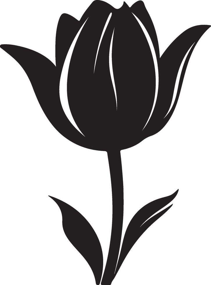 tulipa flor silhueta vetor ilustração branco fundo