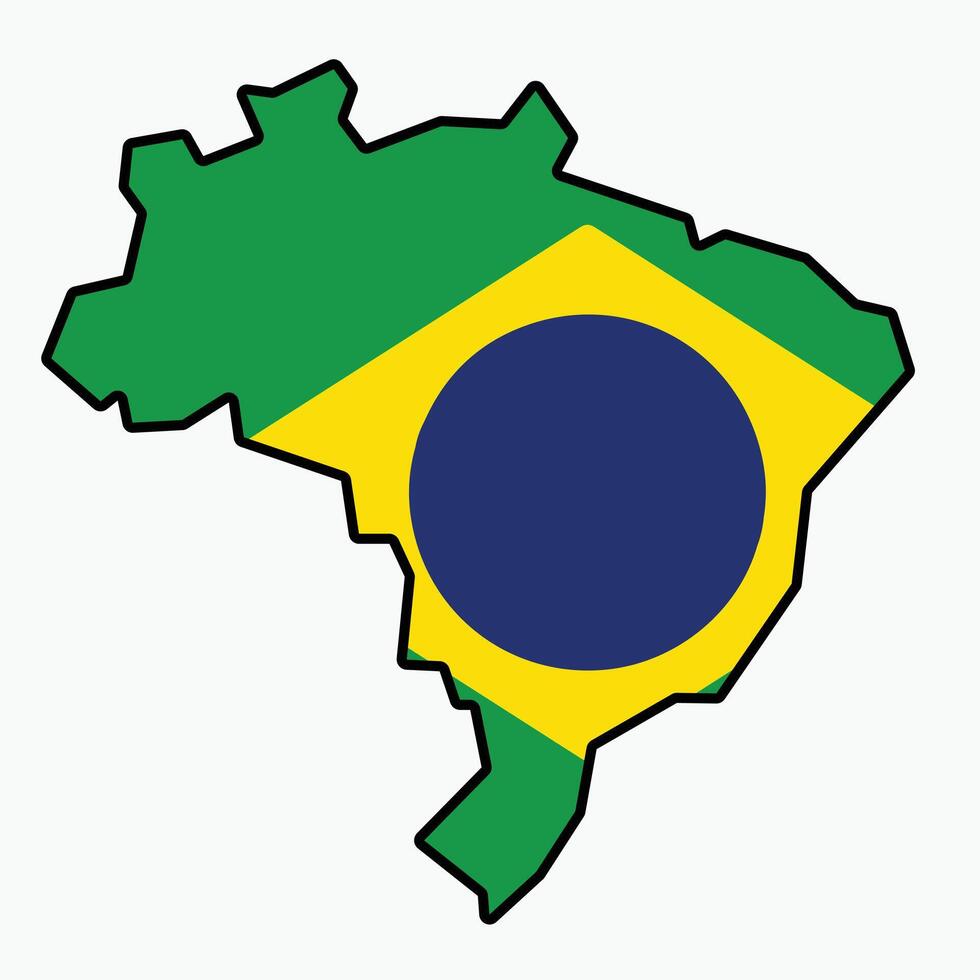 esboço desenhando do Brasil bandeira mapa. vetor