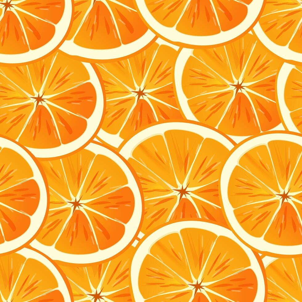 desatado mão desenhado vetor padronizar do brilhante laranja fruta fatias