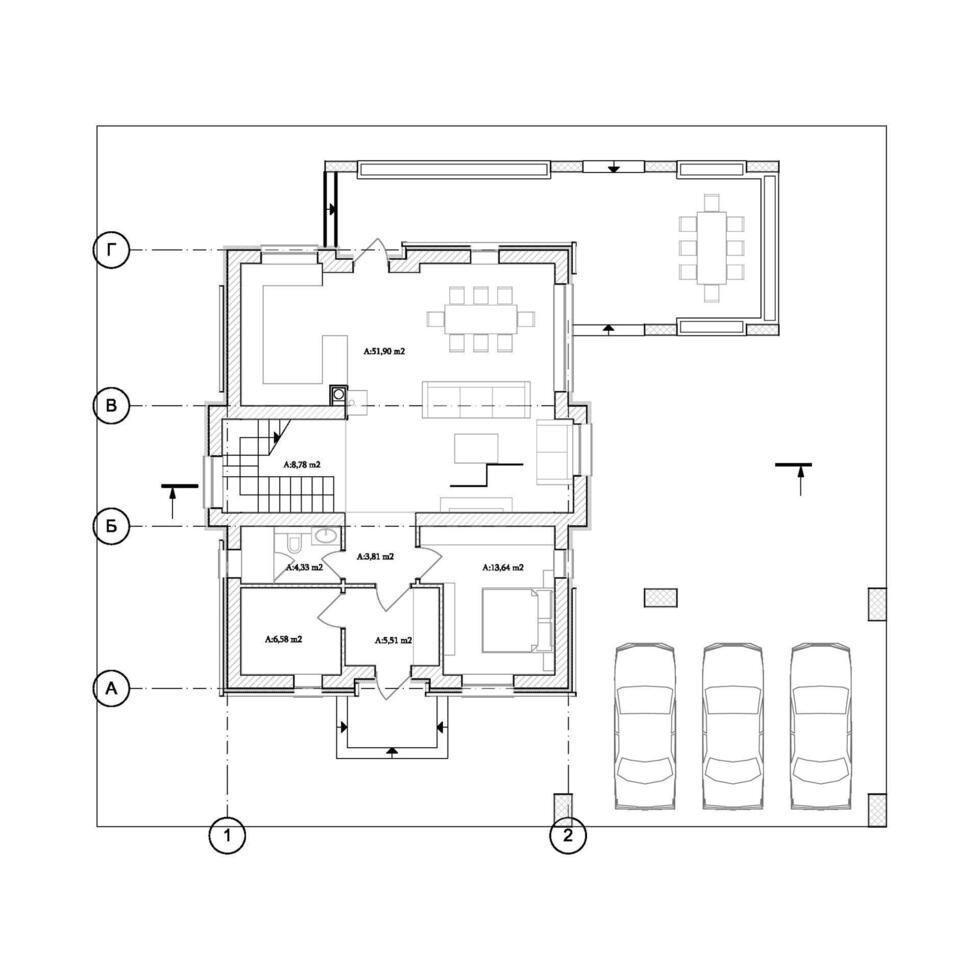 detalhado arquitetônico privado casa chão plano, apartamento disposição, projeto. vetor ilustração
