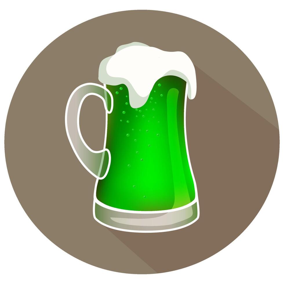 mão desenhado vetor verde cerveja, st.patrick's dia