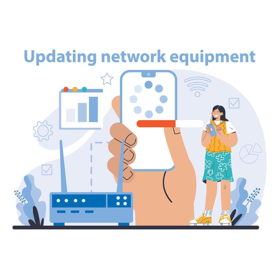 Wi-fi rede. especialista configuração acima, em desenvolvimento e mantendo sem fio vetor