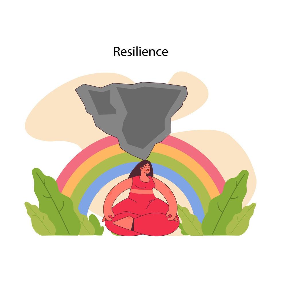 resiliência conceito. plano vetor ilustração