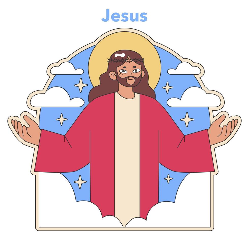 Jesus Cristo ilustração. plano vetor ilustração