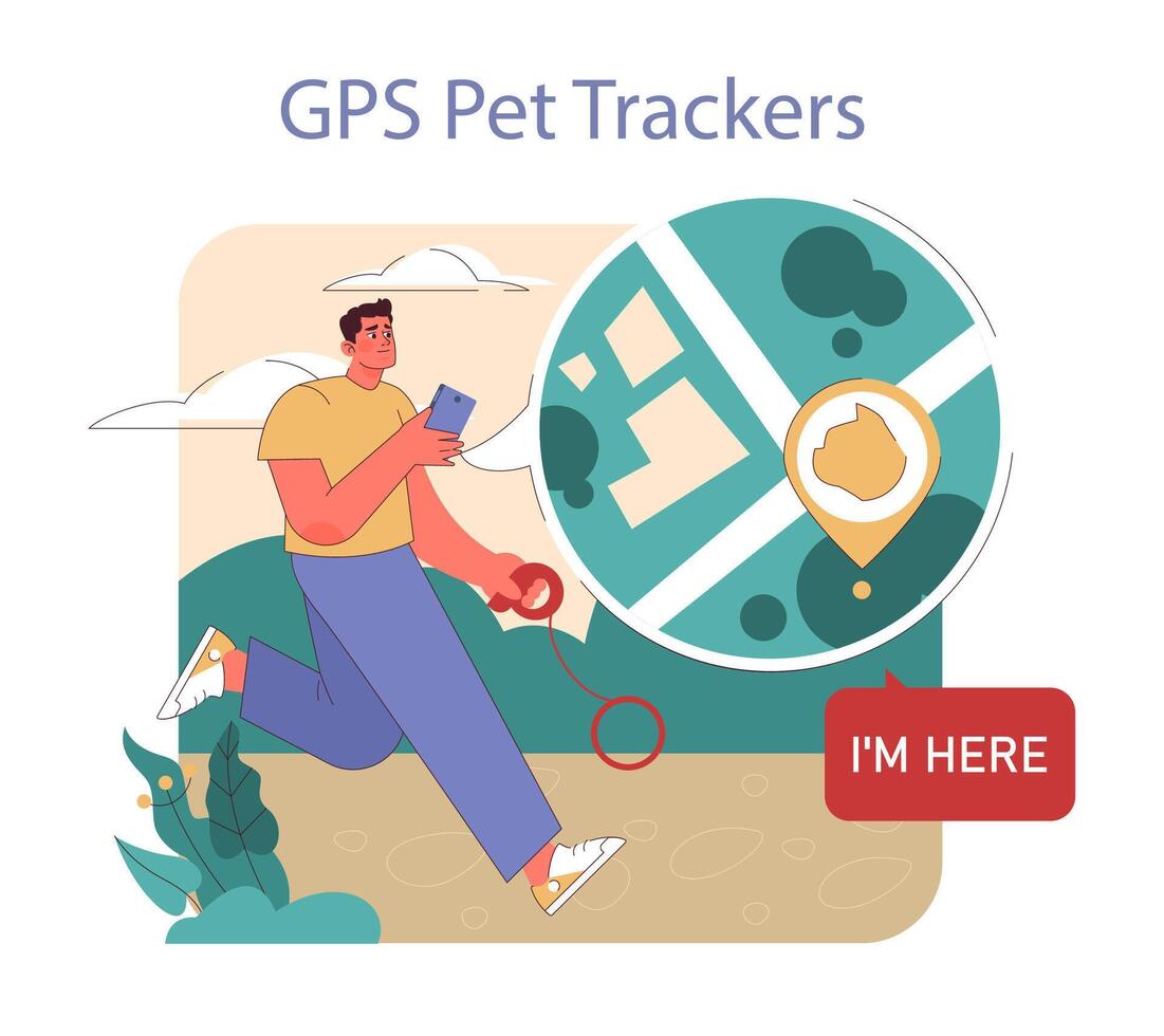 GPS animal rastreadores conceito. vetor