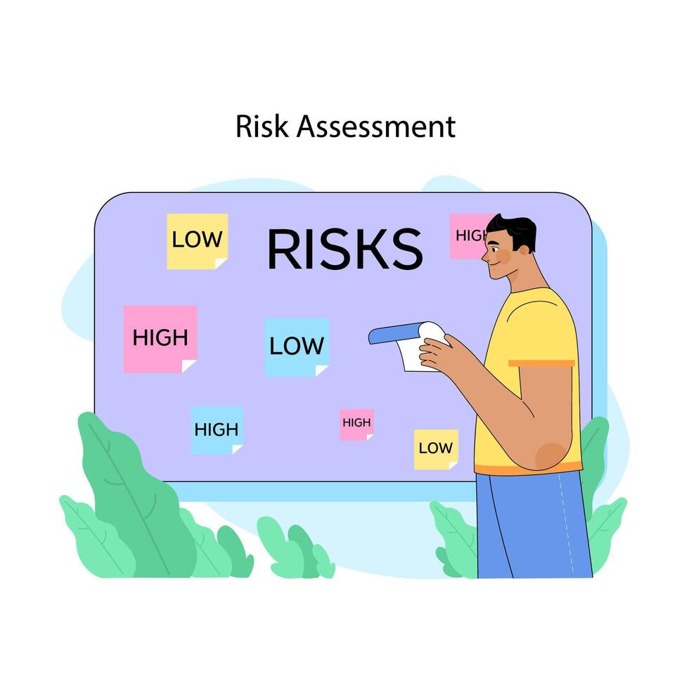 risco avaliação conceito. plano vetor ilustração