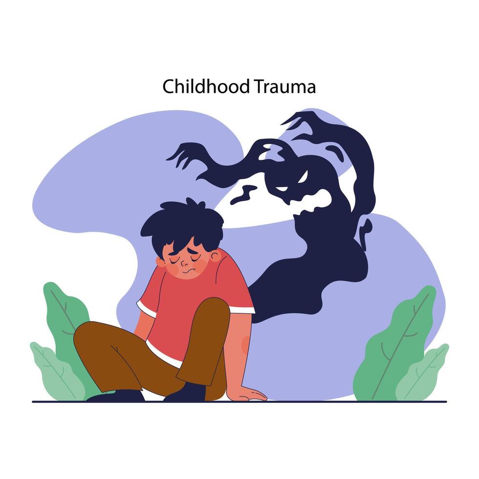 infância psicológico trauma. emocional impacto do traumático vetor