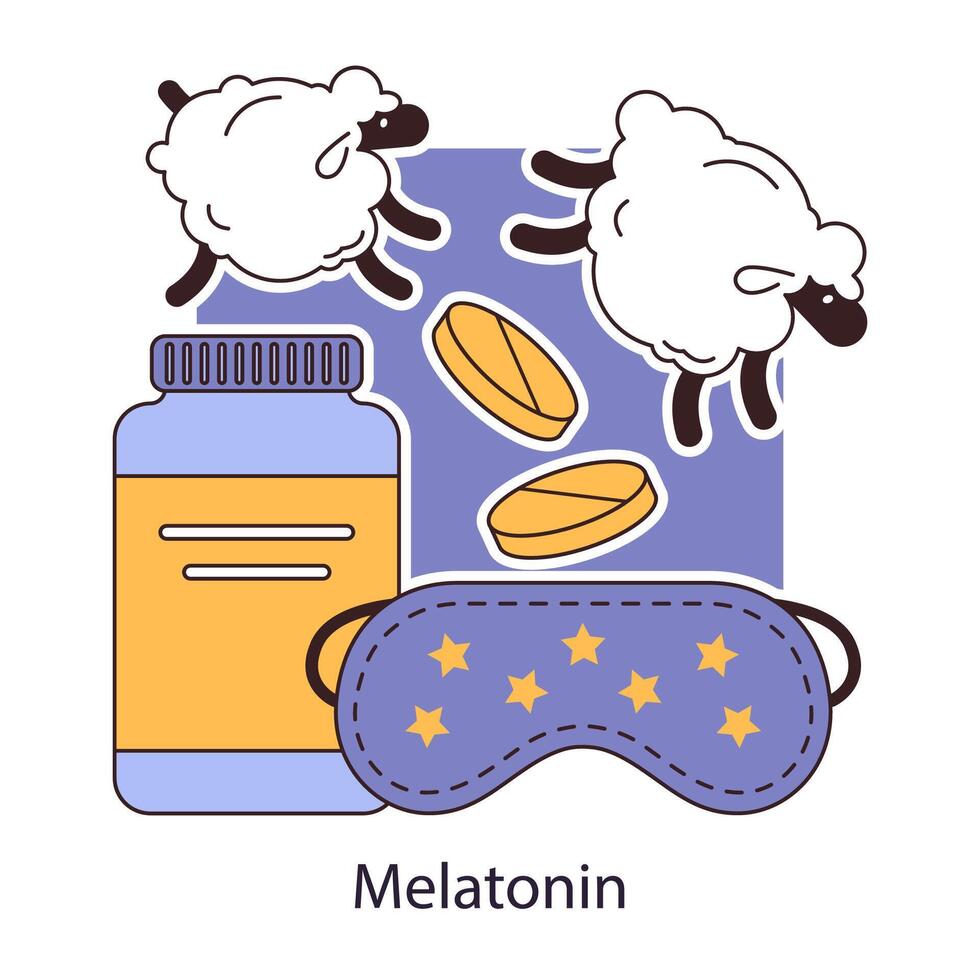 melatonina comprimido. sintético melatonina medicamento, da natureza dormir ajuda conduzindo vetor