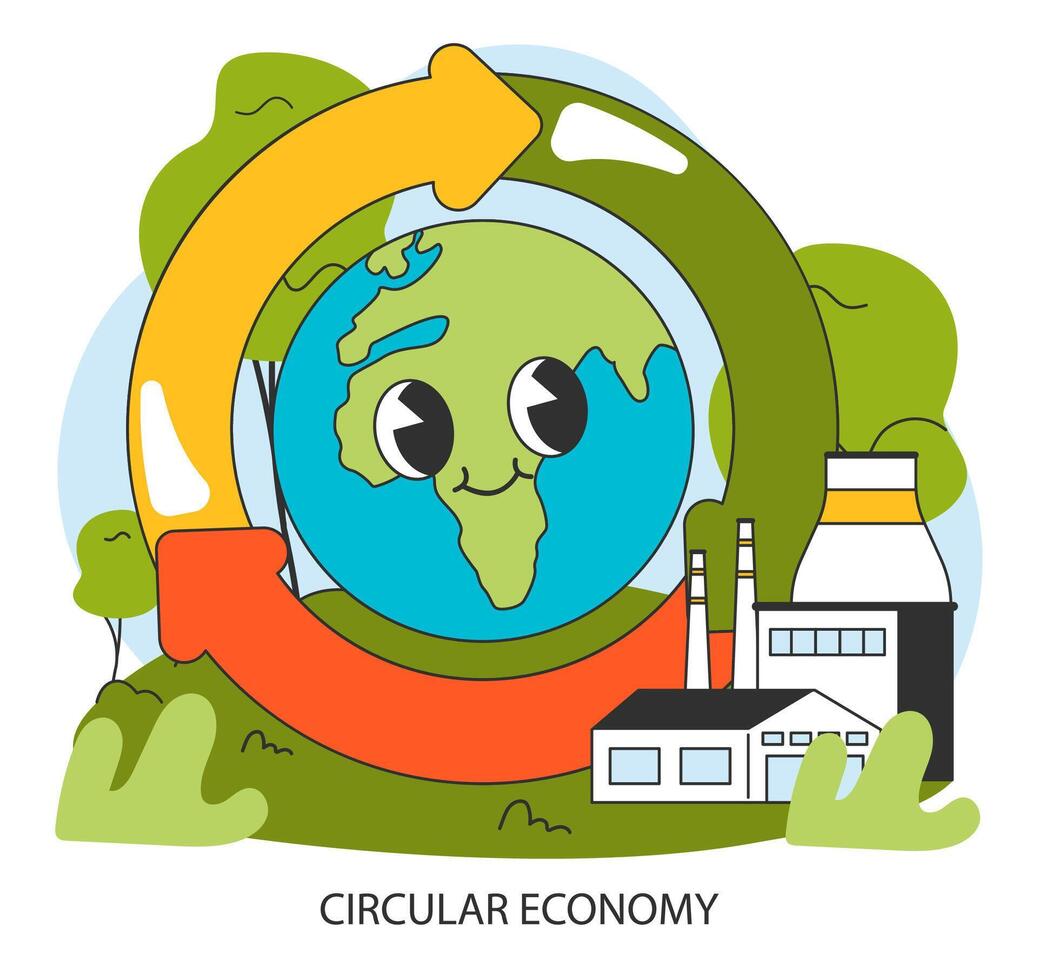 circular economia, o negócio e social responsabilidade para reduzir carbono vetor