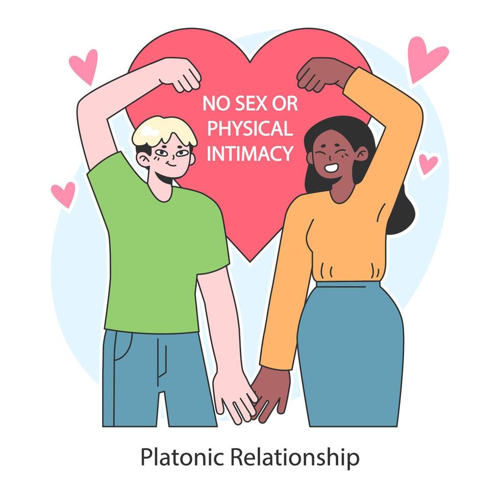 platônico relação conceito. afeição sem romance ou fisica intimidade vetor