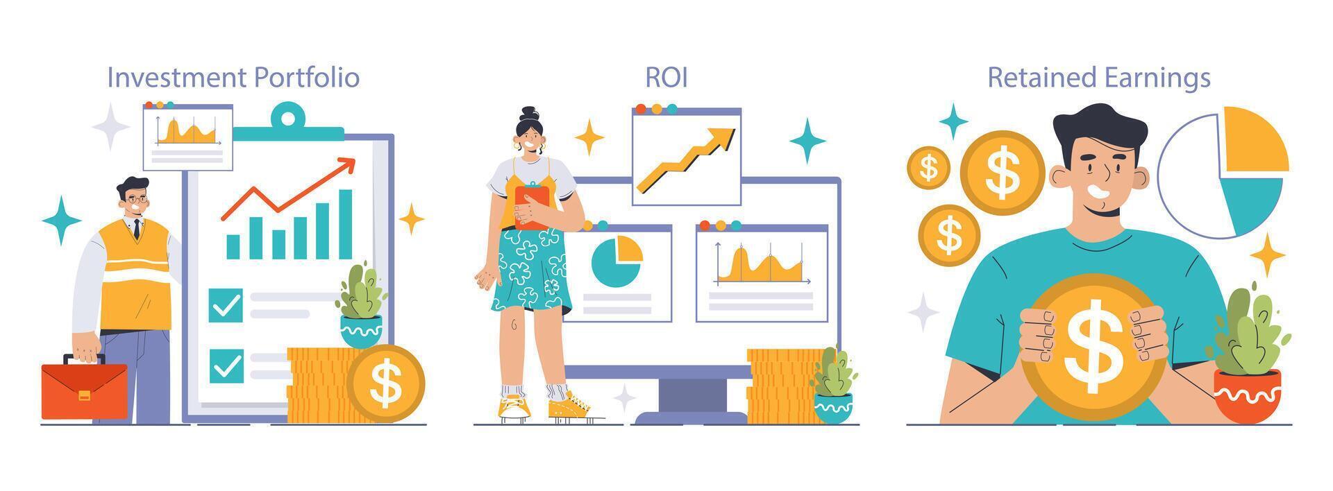 financeiro crescimento definir. plano vetor ilustração