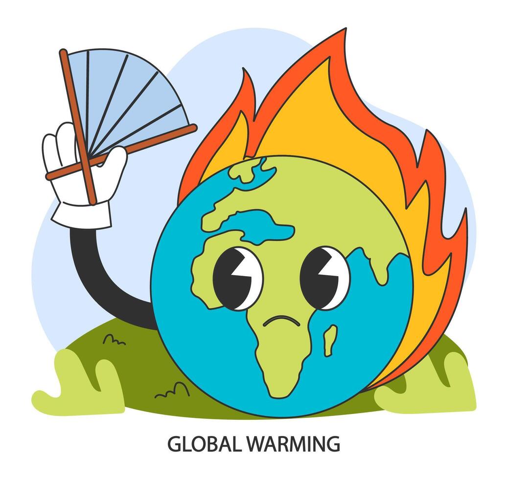 clima mudar. planeta temperatura Aumentar e mar nível Aumentar vencimento vetor