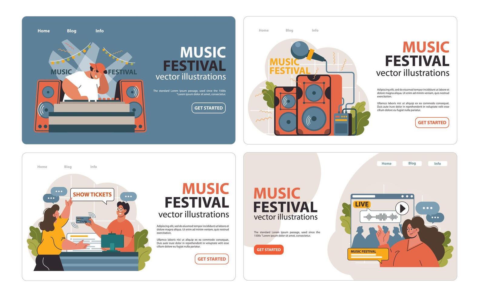 música festival definir. plano vetor ilustração